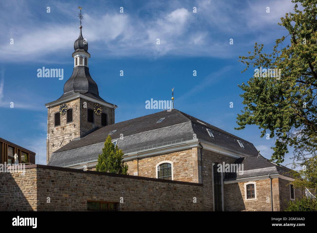 Germany, Mettmann, Bergisches Land, Niederbergisches Land, Niederberg, Rhineland, North Rhine-Westphalia, NRW, Evangelic Church Freiheitstrasse Stock Photo
