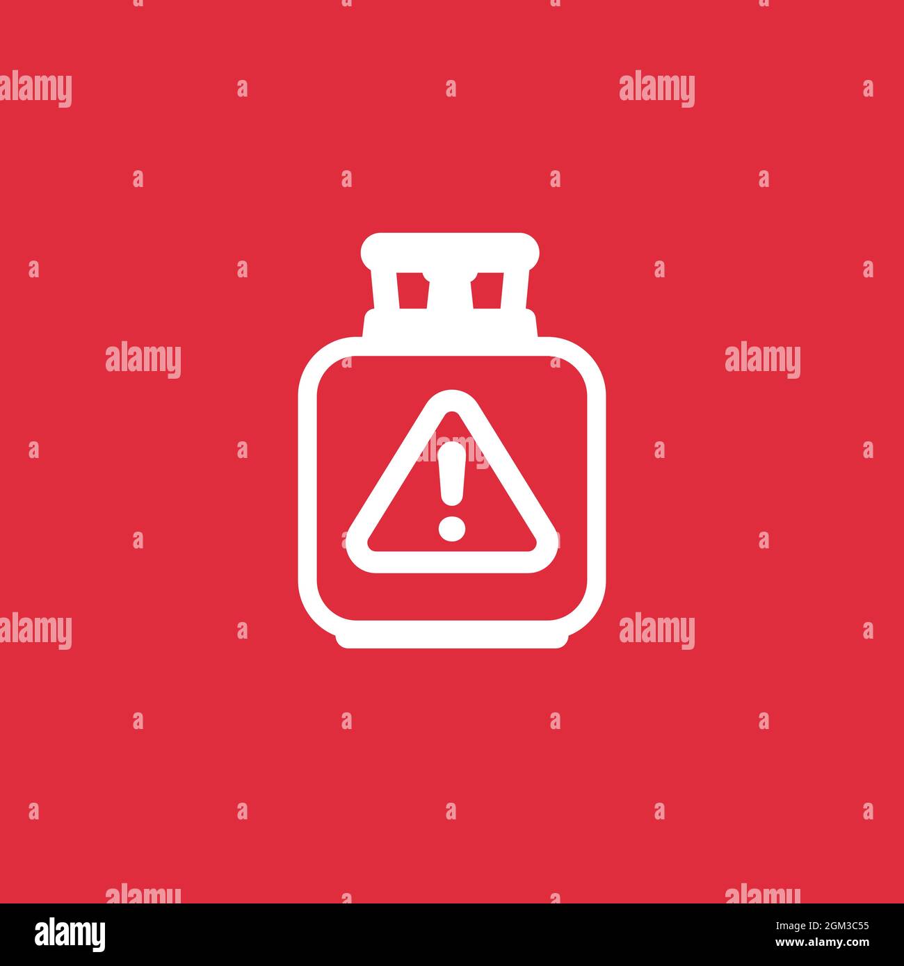 LPG tank, gas cylinder icon with warning symbol Stock Vector Image
