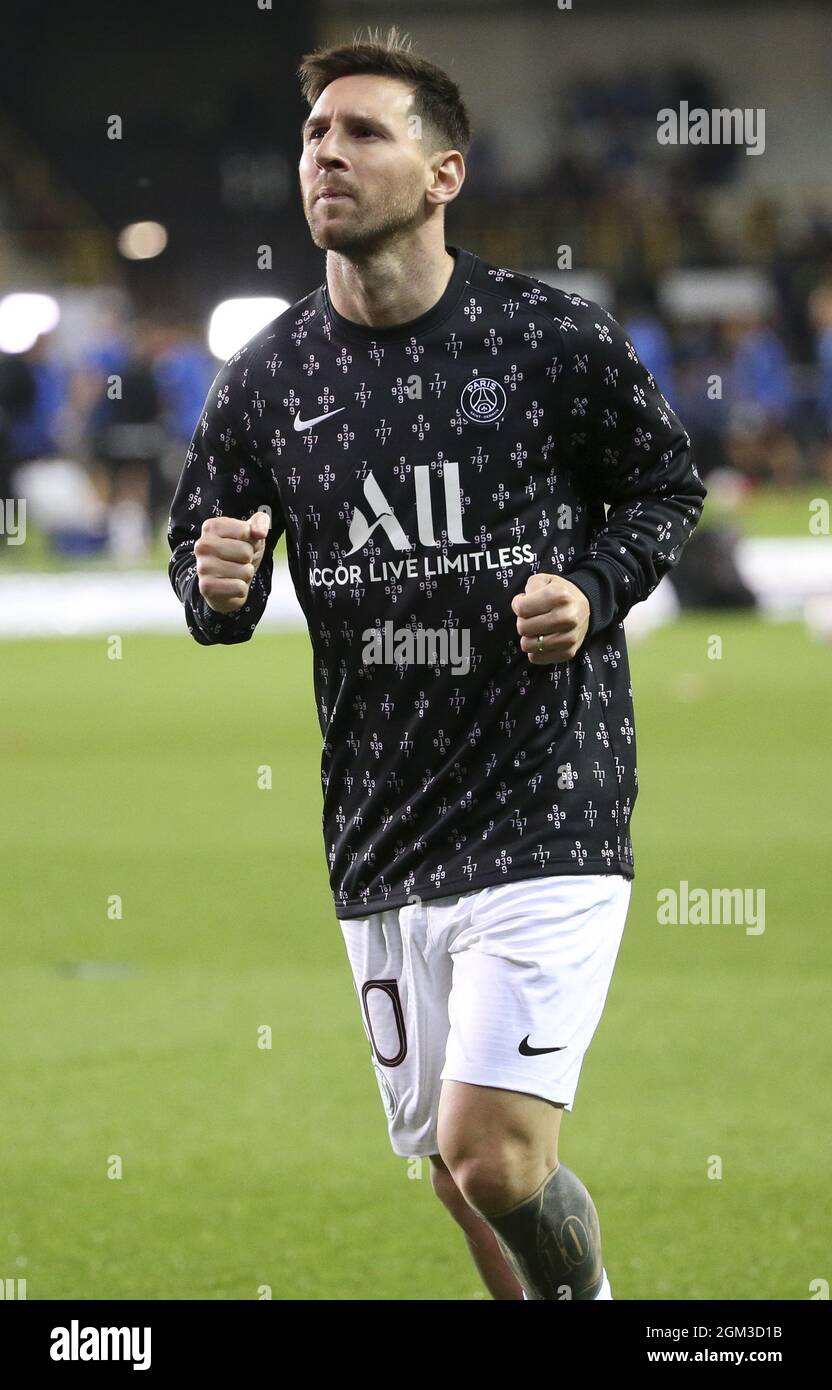 Bruges, Belgium. 15th Sep, 2021. Lionel Messi of PSG during the UEFA  Champions League, Group Stage, Group 1 football match between Club Brugge  KV and Paris Saint-Germain (PSG)on September 15, 2021 at