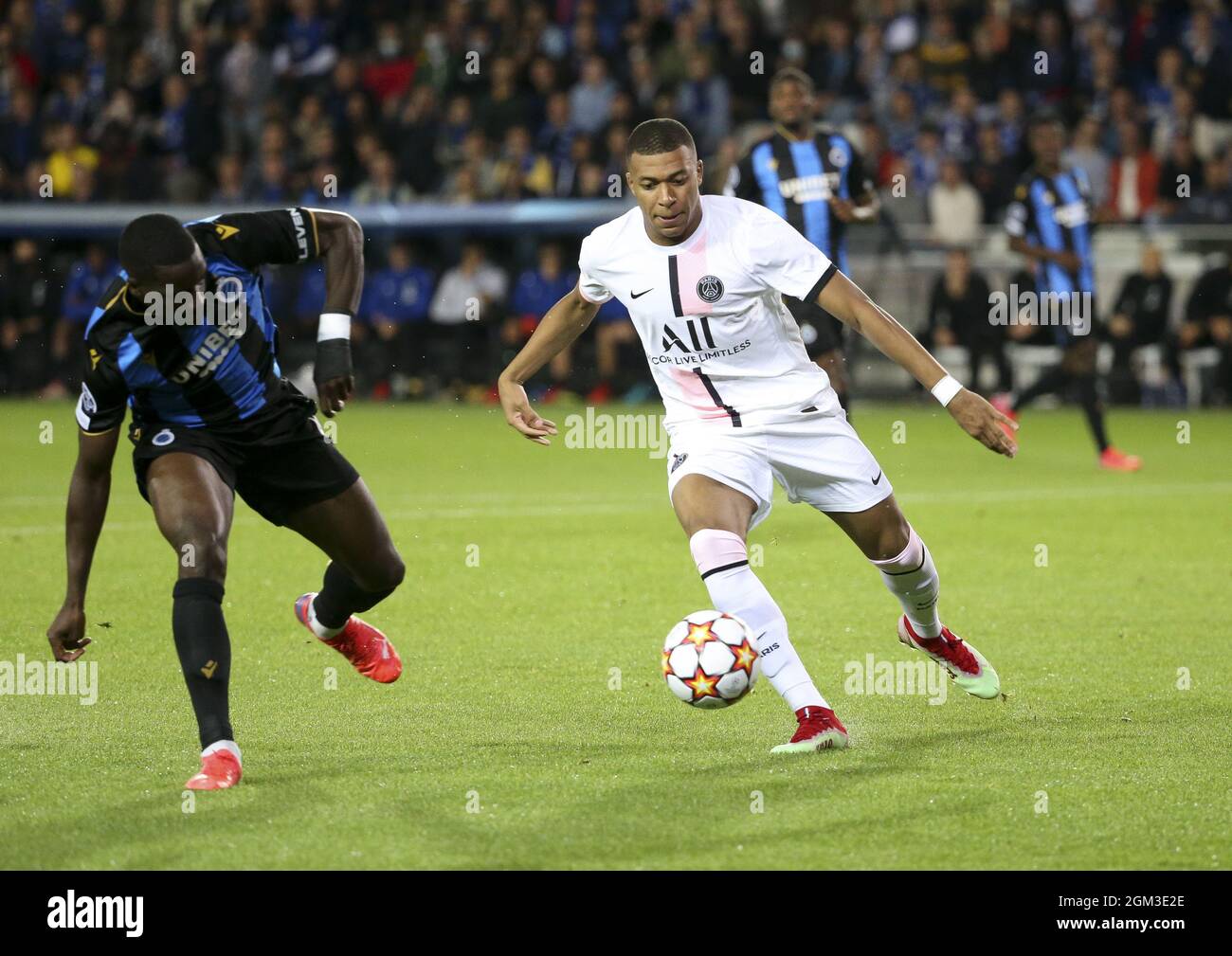 Bruges, Belgium. 15th Sep, 2021. Kylian Mbappe of PSG during the UEFA  Champions League, Group Stage, Group 1 football match between Club Brugge  KV and Paris Saint-Germain (PSG)on September 15, 2021 at