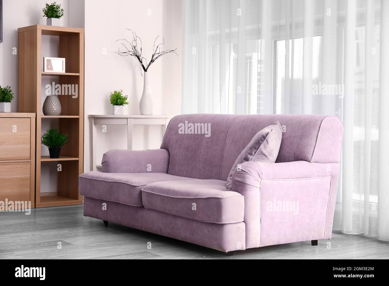 Interior of modern room with cozy sofa Stock Photo - Alamy