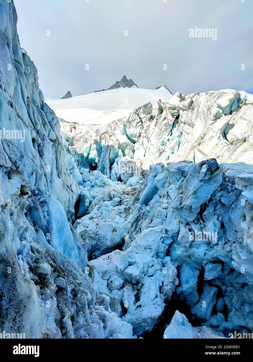 Massiv Icefall. Trientglacier is moving. IceArt Stock Photo