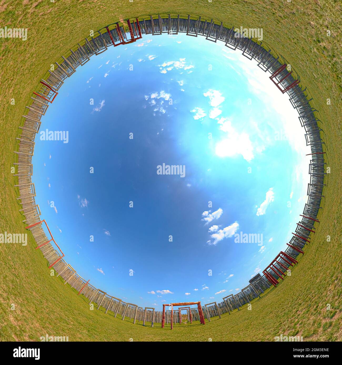 360 degree rabbit hole view from the center of circular sacred site at ...