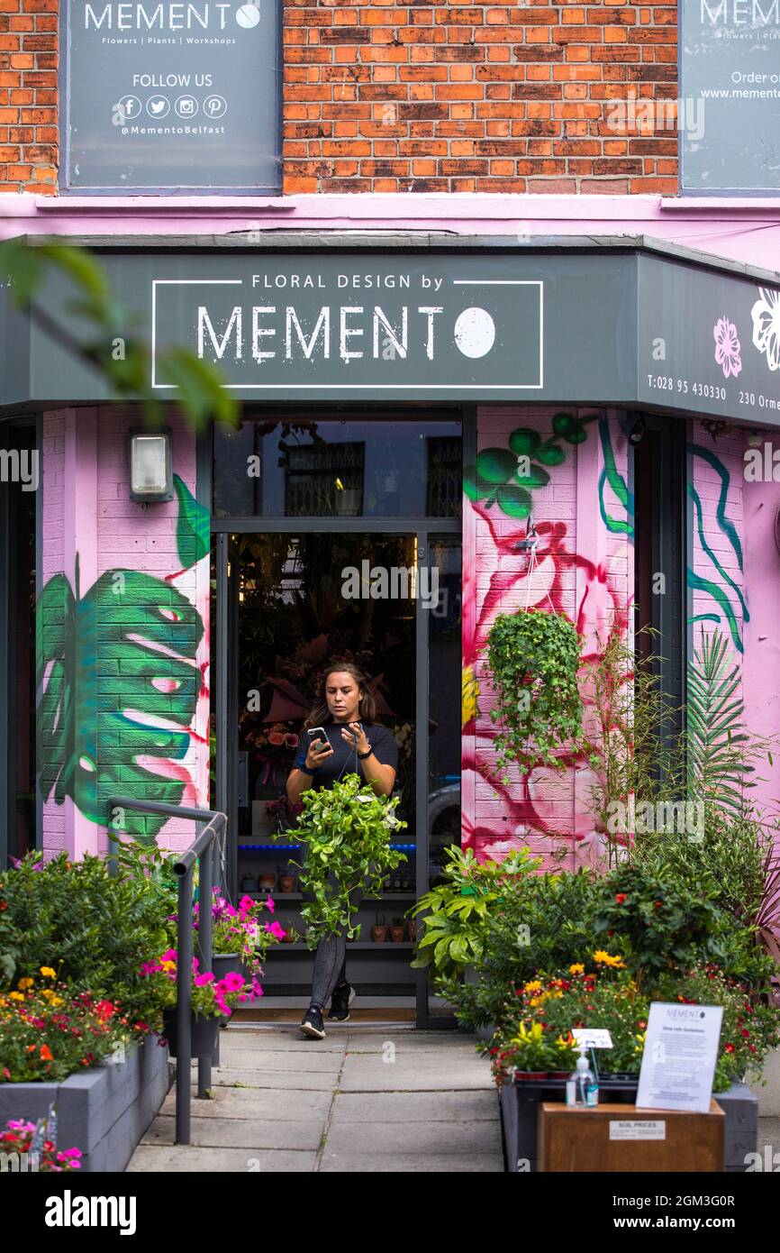Shop on Ormeau Road Belfast Northern Ireland Stock Photo Alamy