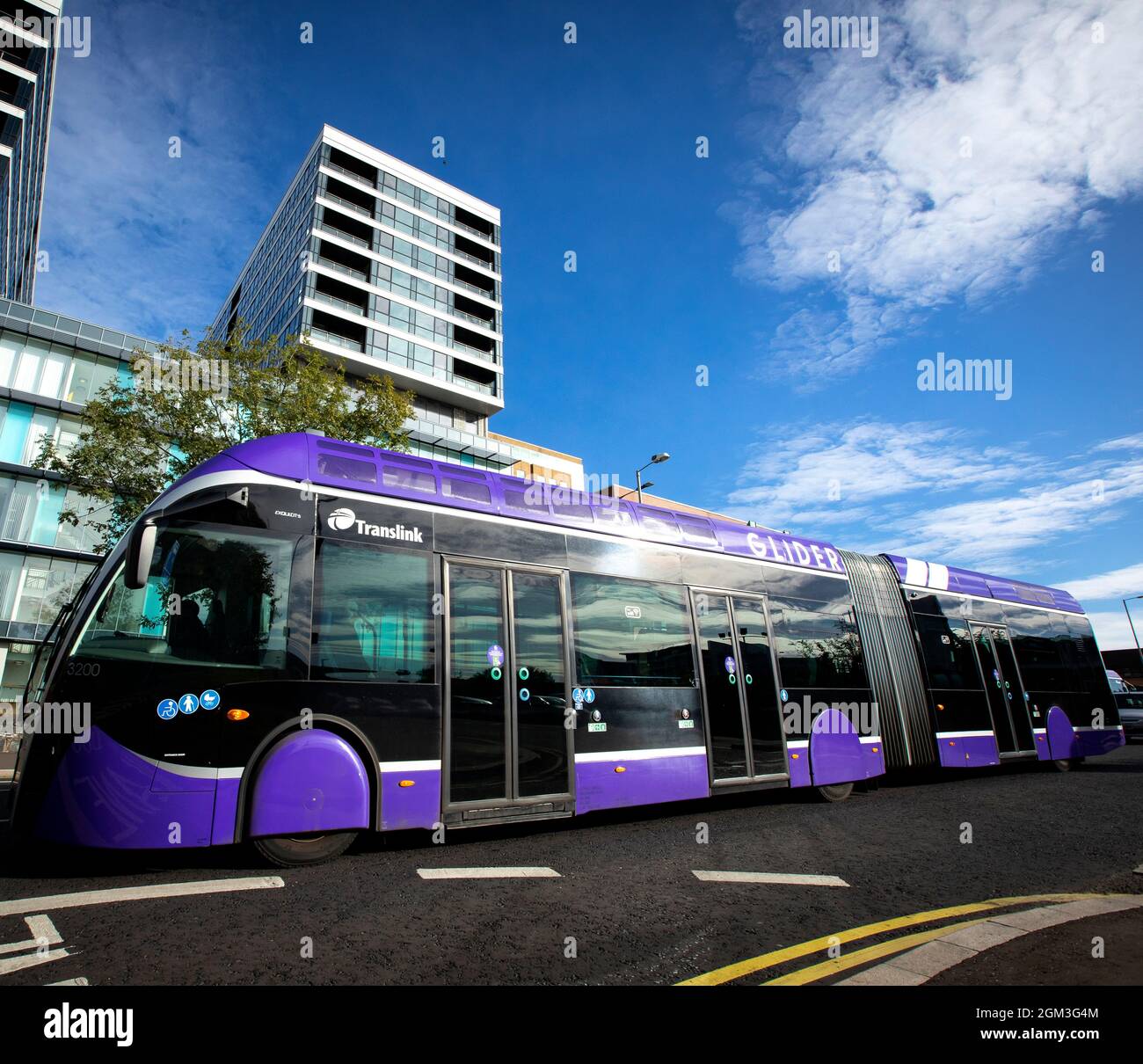 Belfast Glider Bus on the streets of Belfast, Northern Ireland Stock Photo Alamy