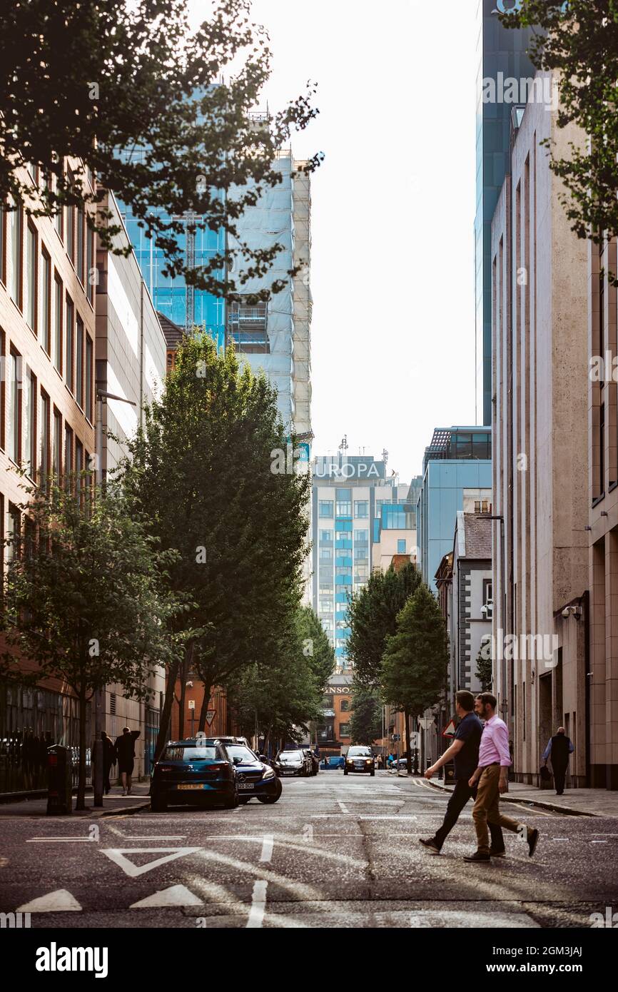 Belfast street scene, Northern Ireland Stock Photo