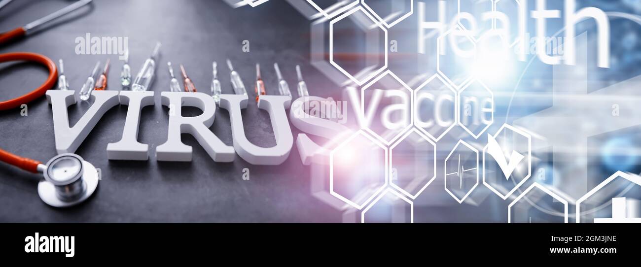 Virology Lettering Medical background. Lettering virus. Coronavirus wooden letters ...