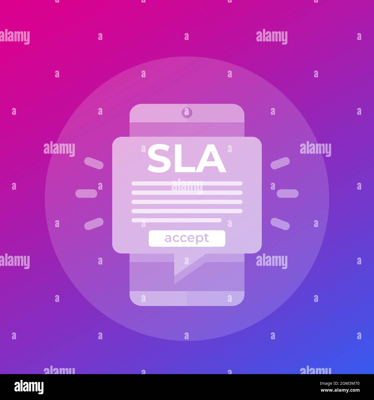 SLA, service level agreement in mobile app, vector Stock Vector