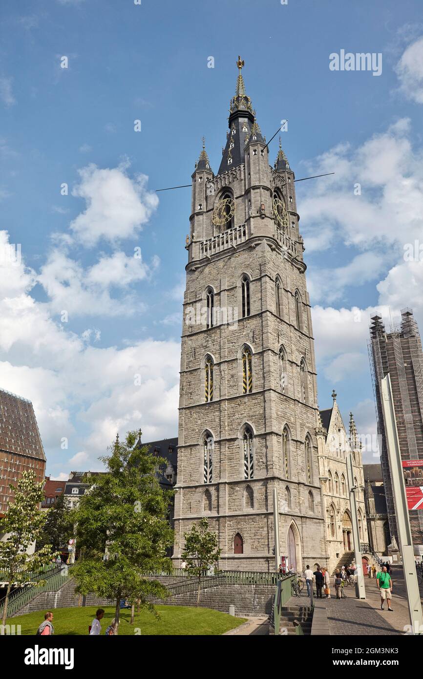 Belfort Tower. Sint-Baafsplein. Gent. Flanders. Belgium Stock Photo