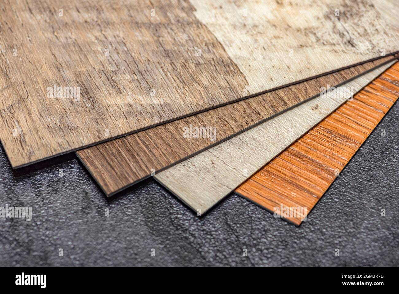PVC resin vinyl sample, floor design choice with copy space. Easy