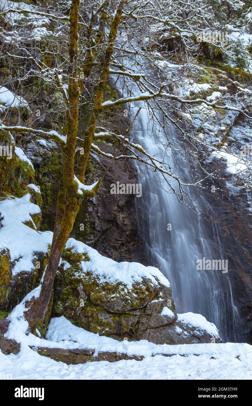 Bridal Veil Falls in winter, Pollock Pine, El Dorado County, California