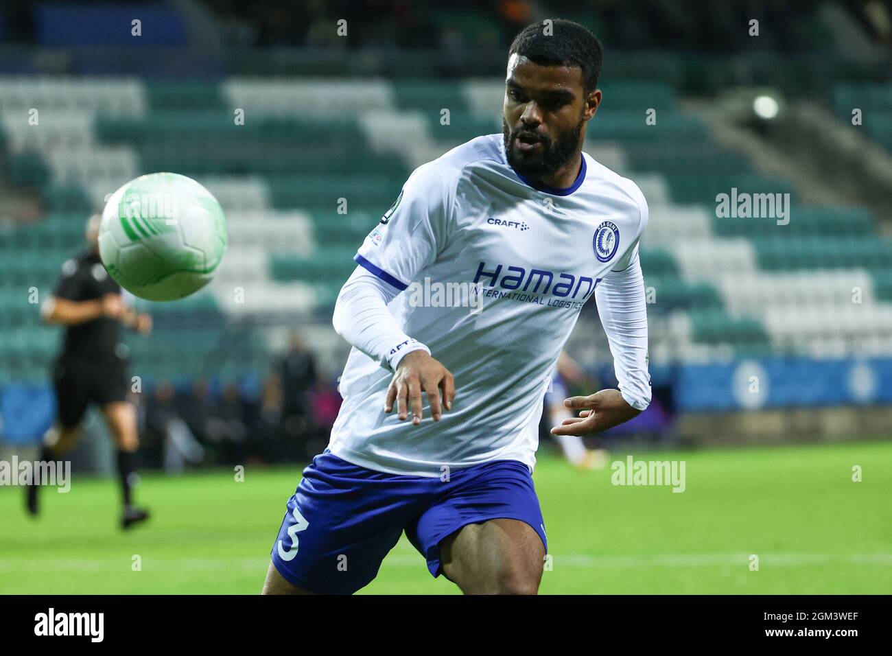 Gent's Christopher Operi pictured in action during a soccer game between Estonian FC Flora Tallinn and Belgian KAA Gent, Thursday 16 September 2021 in Stock Photo