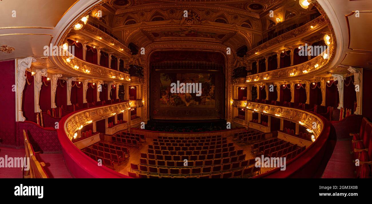 Lviv, Ukraine - September 16, 2021: Lviv opera house interior Stock ...