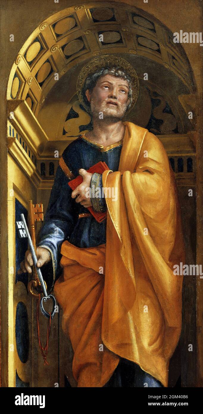 St Peter by Bernardo Zenale (c. 1460-1526), oil on panel, c. 1510-12 Stock Photo