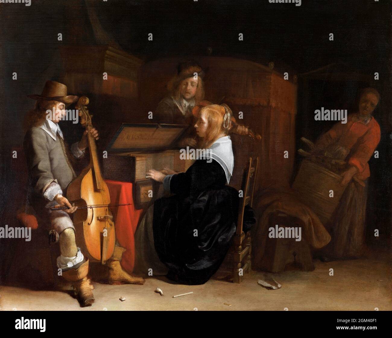 Musical Company by Gerard ter Borch (1617-1681), oil on panel, c. 1642-44 Stock Photo