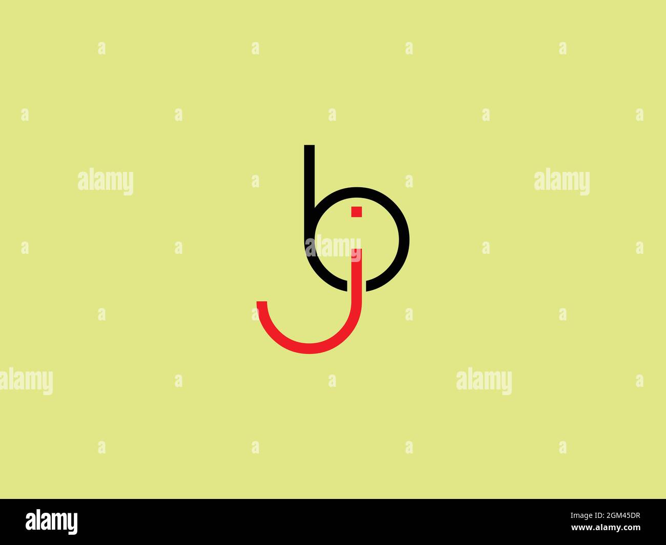 LETTER BJ LOGO DESIGN OR JB LOGO Stock Vector