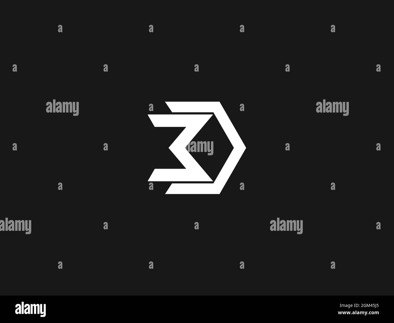 Letter b and d logo with overlapping effect for illustration Black and