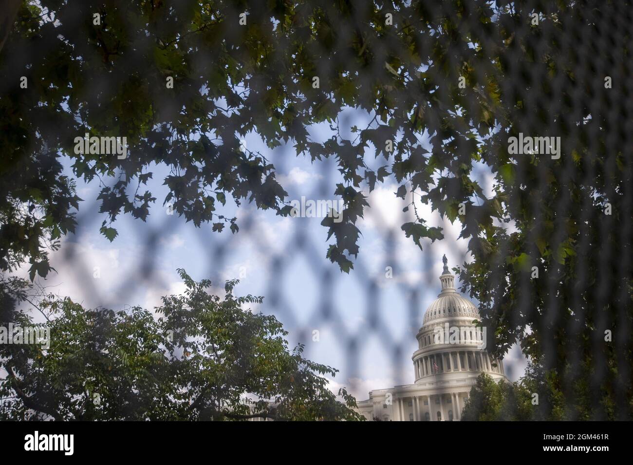 Washington, United States. 16th Sep, 2021. Fences are reinstalled around the US Capitol ahead of the 'Justice for J6' rally in Washington, DC., on Thursday, Sept. 16, 2021. The far-right rally, planned for Sept. 18, calls for the release of people arrested after the Jan.6 demonstrations. Photo by Bonnie Cash/UPI Credit: UPI/Alamy Live News Stock Photo