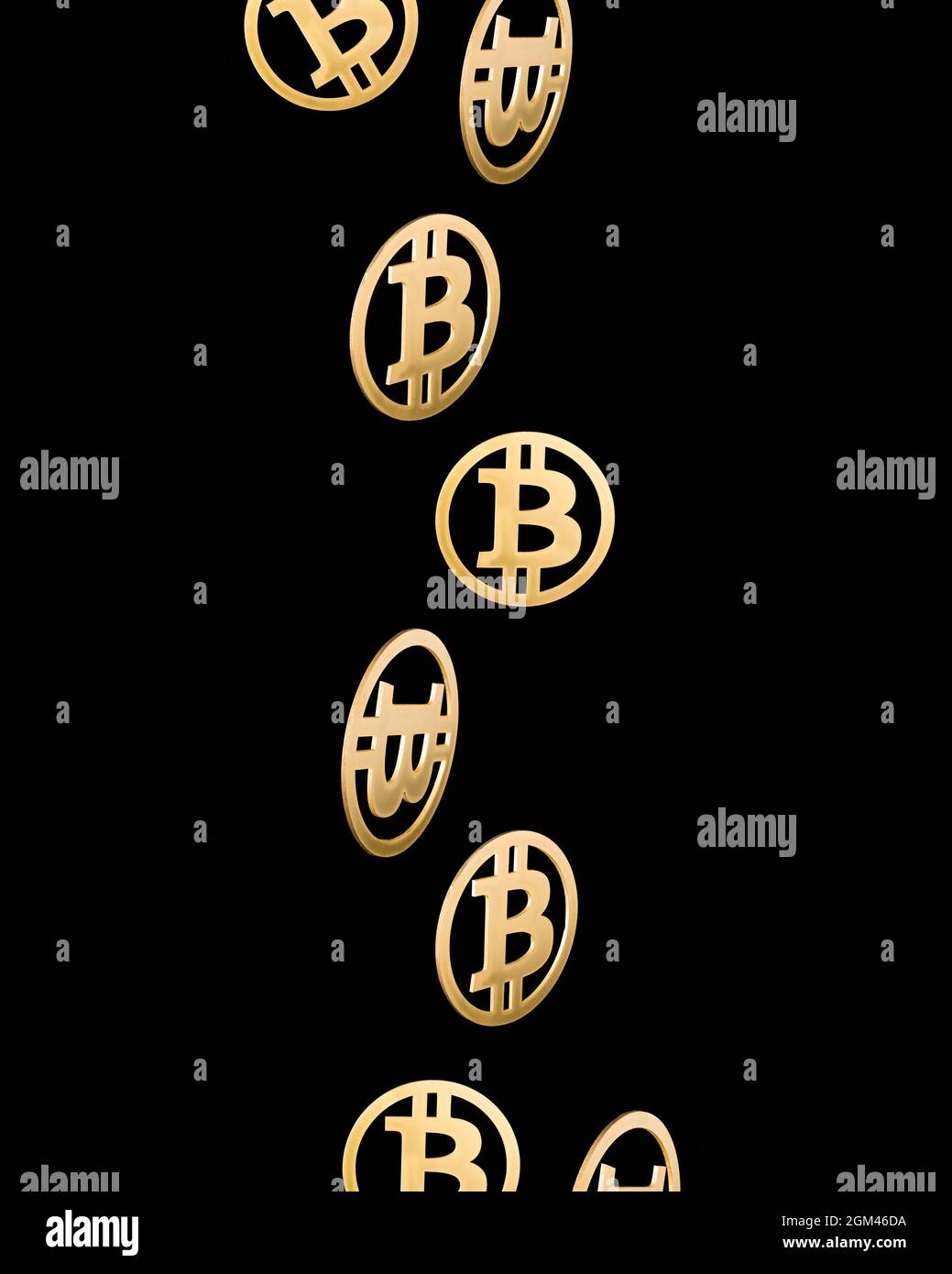 Gold bitcoins falling against black background. Wallpaper of cryptocurrency  bitcoin. Seamless pattern of bitcoin. Abstract 3D illustration ad Backgrou  Stock Photo - Alamy