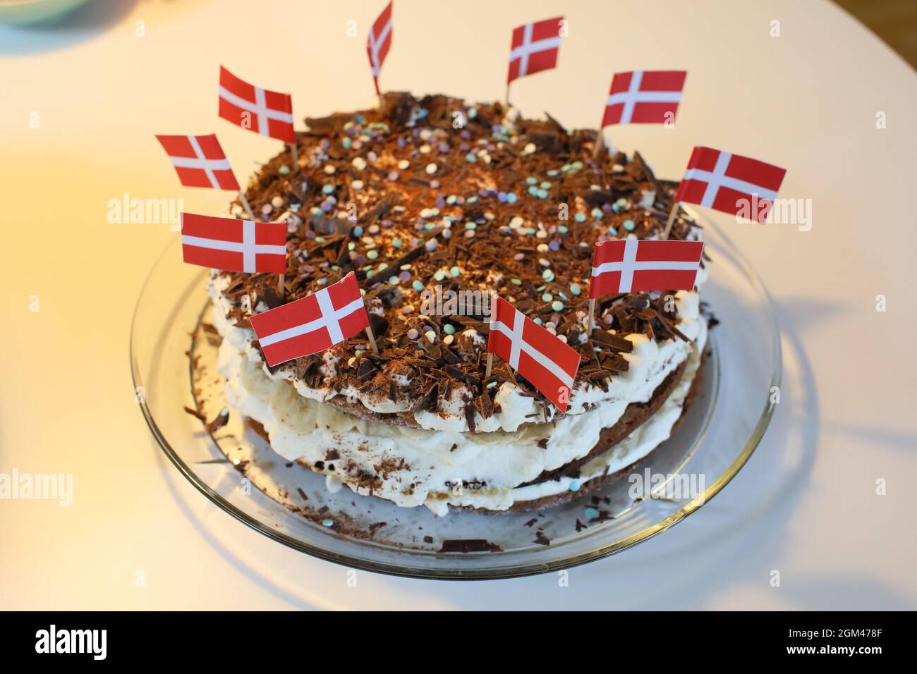 Danish birthday cake Stock Photo