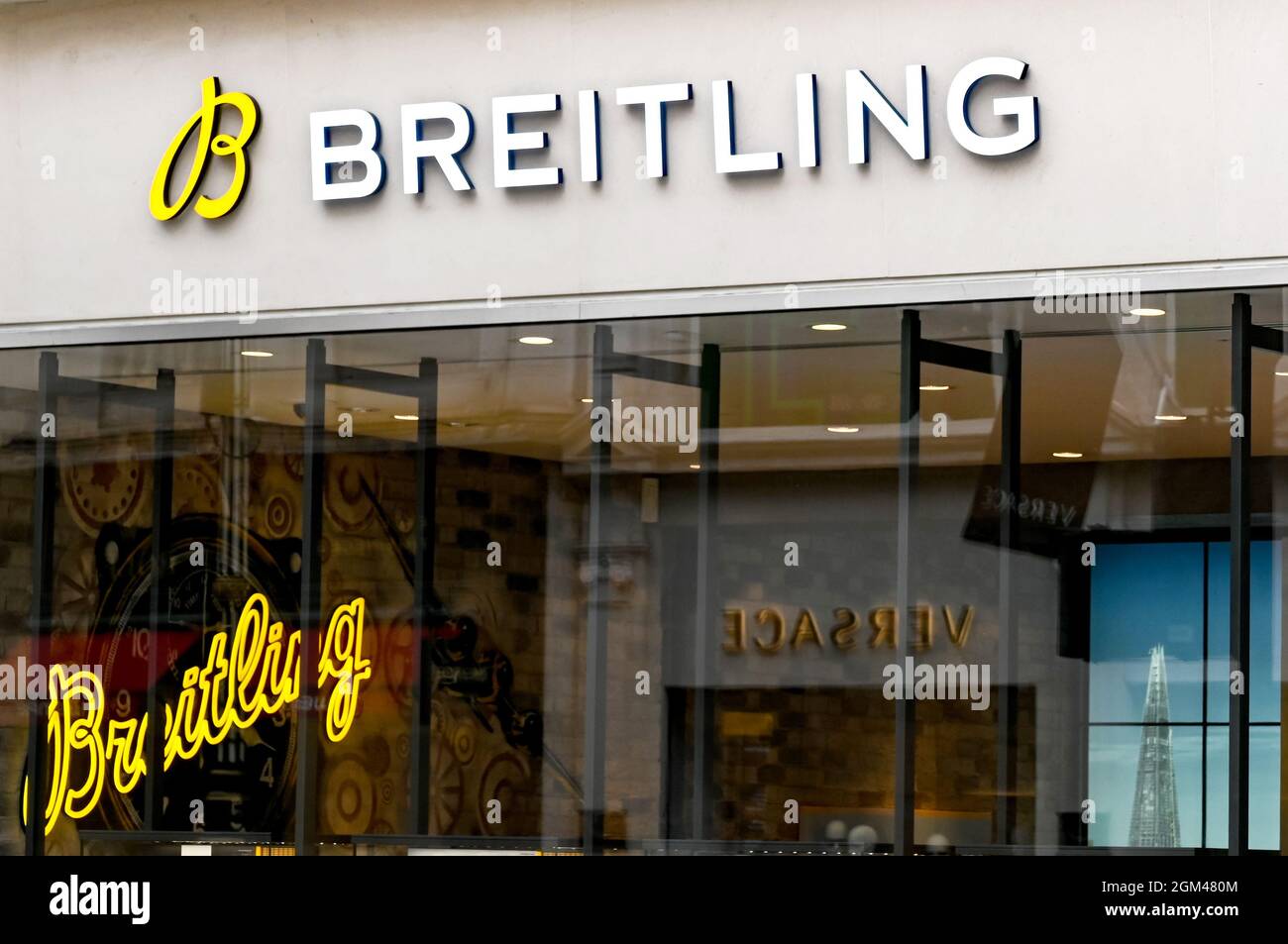 London England August 2021 Front exterior view of the Breitling designer watches store on New Bond Street Stock Photo Alamy