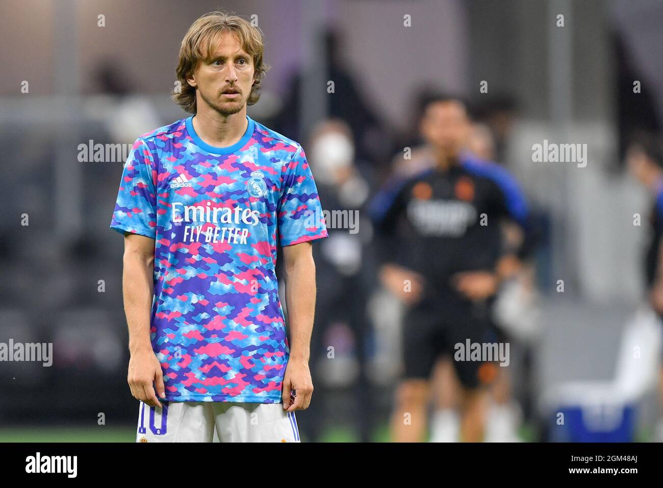 Milano, Italy. 15th Sep, 2021. Luka Modric (10) of Real Madrid seen ...