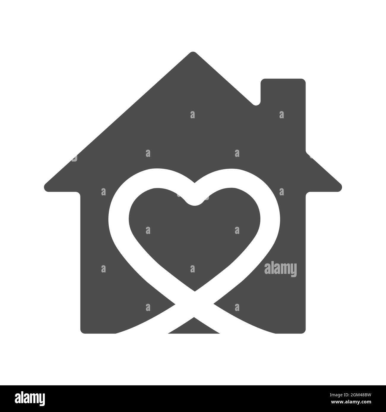 heart icon in the house. Vector illustration for websites and ...