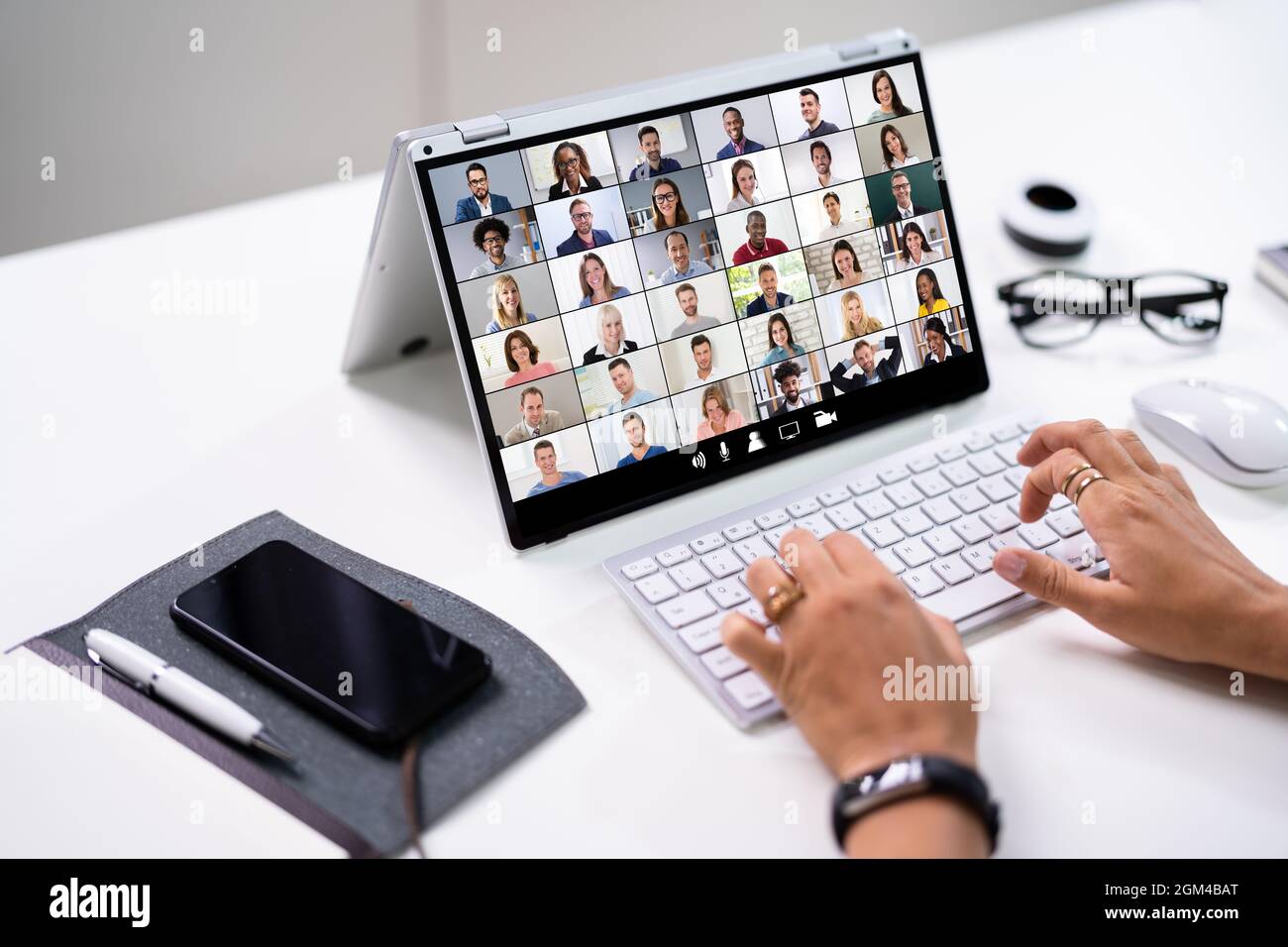 Online Video Conference Interview Call And Call Meeting Stock Photo Alamy