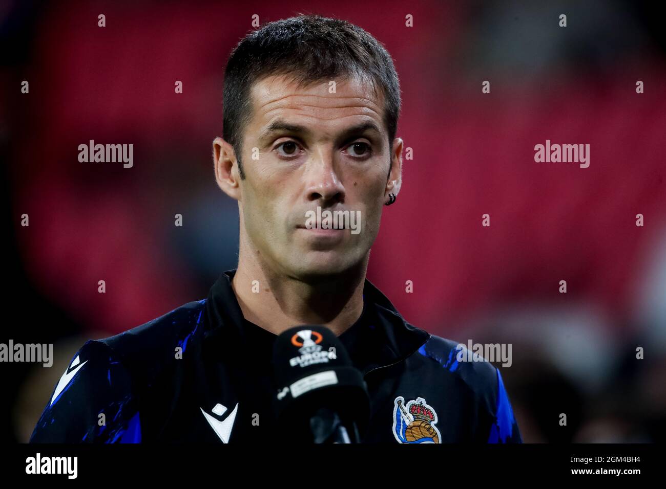 Eindhoven, Netherlands. 16th Sep, 2021. EINDHOVEN, NETHERLANDS - SEPTEMBER 16: Coach Imanol Alguacil of Real Sociedad during the UEFA Europa League Group Stage match between PSV and Real Sociedad at the Phillips Stadion on September 16, 2021 in Eindhoven, Netherlands (Photo by Broer van den Boom/Orange Pictures) Credit: Orange Pics BV/Alamy Live News Stock Photo