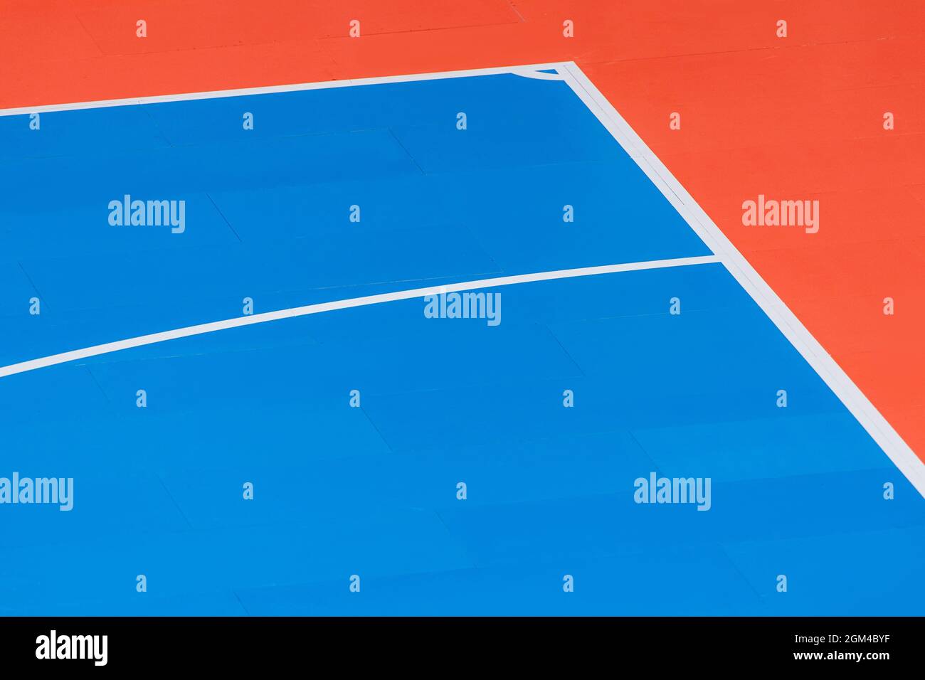 Blue and orange floor volleyball, basketball, badminton, futsal