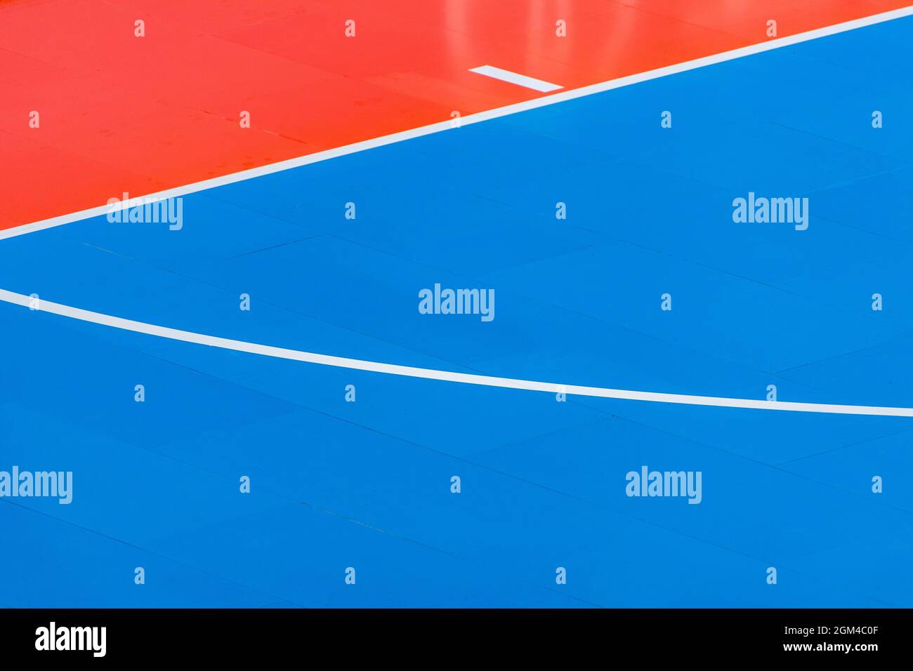 Blue and orange floor volleyball, basketball, badminton, futsal