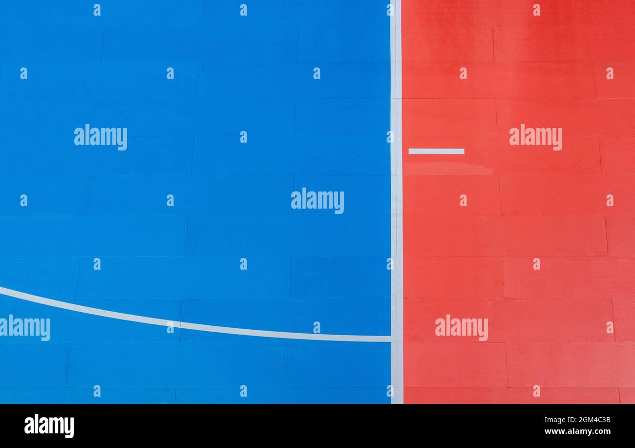 Blue and orange floor volleyball, basketball, badminton, futsal