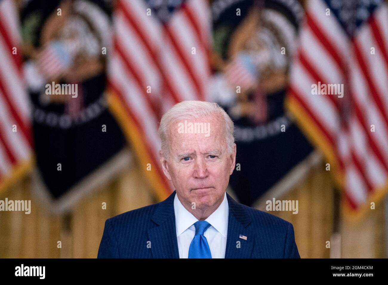 President Joe Biden delivers remarks on the economy in the East Room of ...