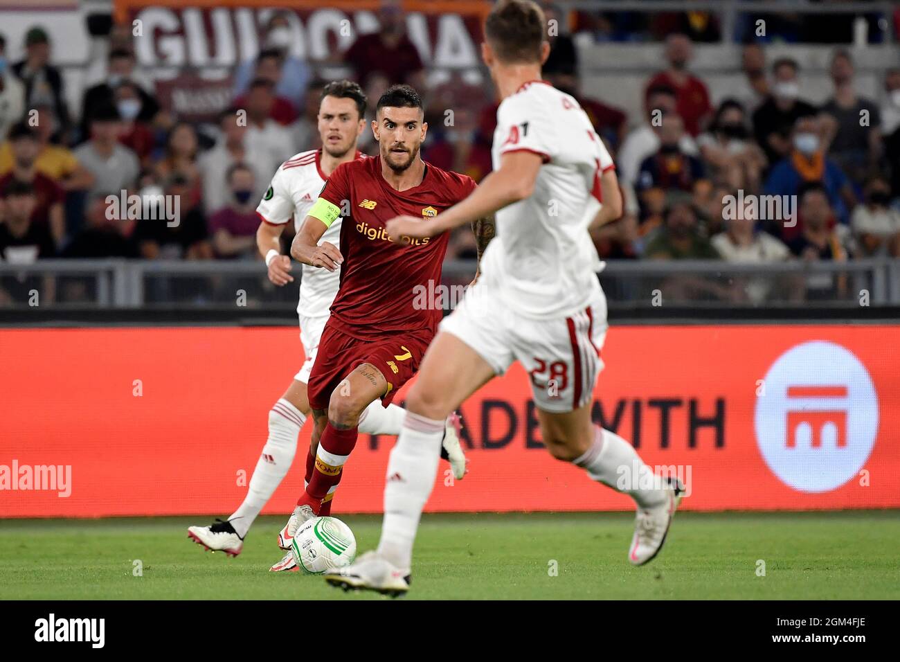 Roma, Italy. 16th Sep, 2021. Lorenzo Pellegrini of AS Roma in action during the Conference league group C football match between AS Roma and PFC CSKA Sofia at Olimpico stadium in Rome (Italy), September 16th, 2021. Photo Antonietta Baldassarre/Insidefoto Credit: insidefoto srl/Alamy Live News Stock Photo