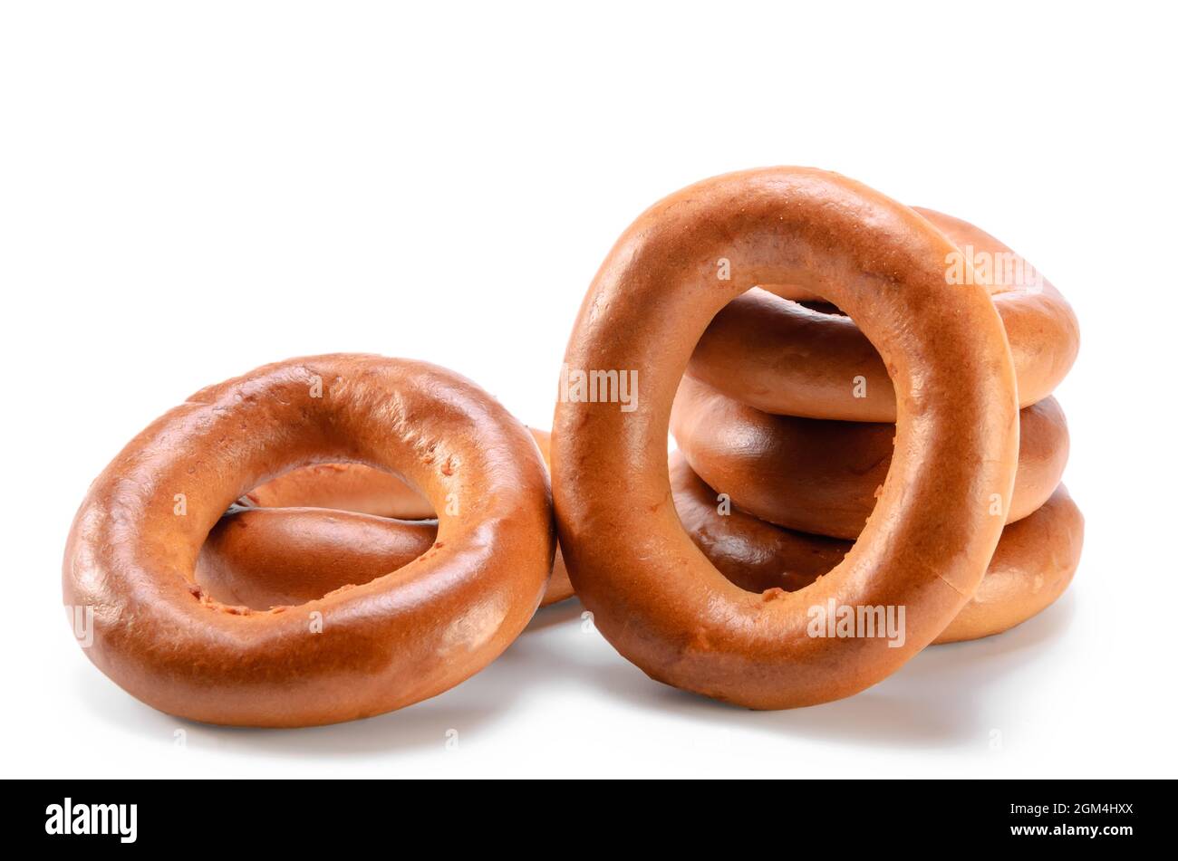 bagel on white background with soft shadow Stock Photo