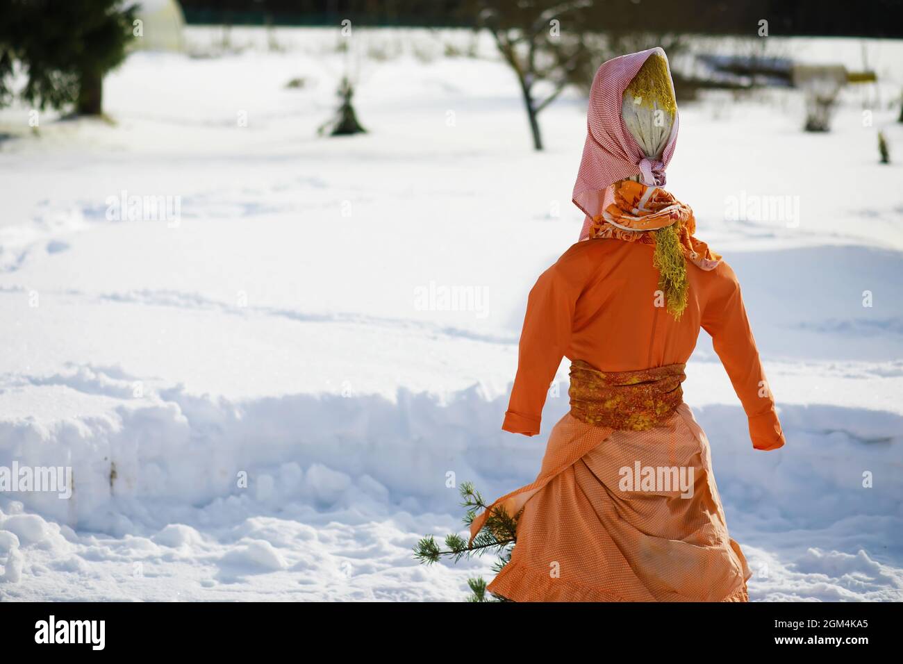 Traditional Russian holiday in early spring. Seeing off winter. Mardi ...