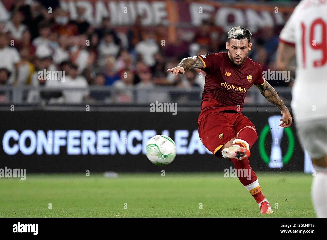 Roma, Italy. 16th Sep, 2021. Carles Perez of AS Roma in action during the Conference league group C football match between AS Roma and PFC CSKA Sofia at Olimpico stadium in Rome (Italy), September 16th, 2021. Photo Antonietta Baldassarre/Insidefoto Credit: insidefoto srl/Alamy Live News Stock Photo