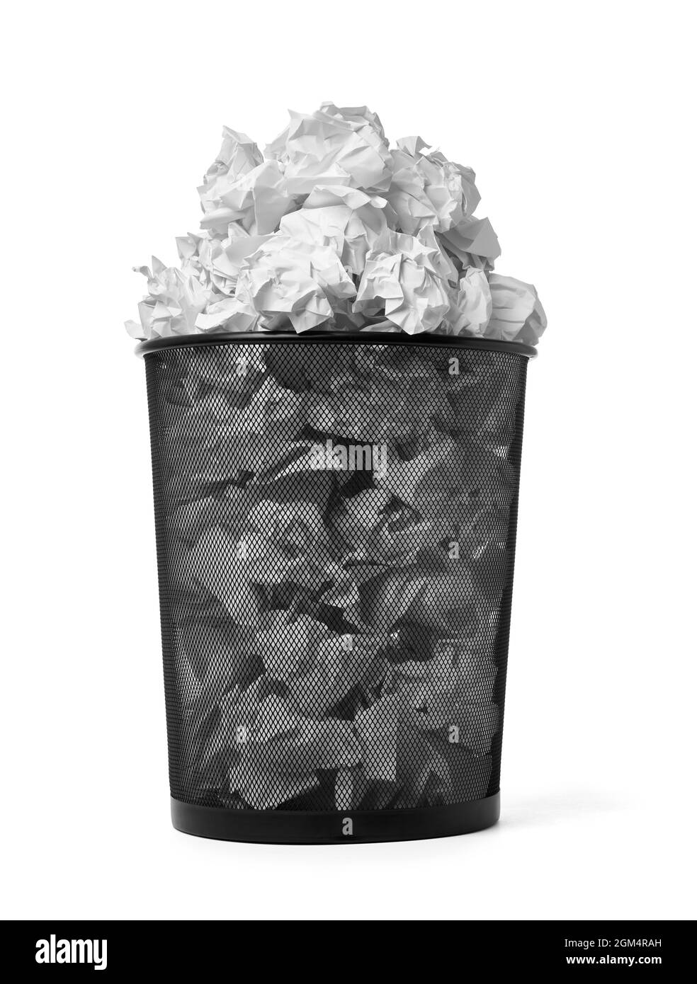 paper ball trash bin rubbish garbage wastepaper Stock Photo