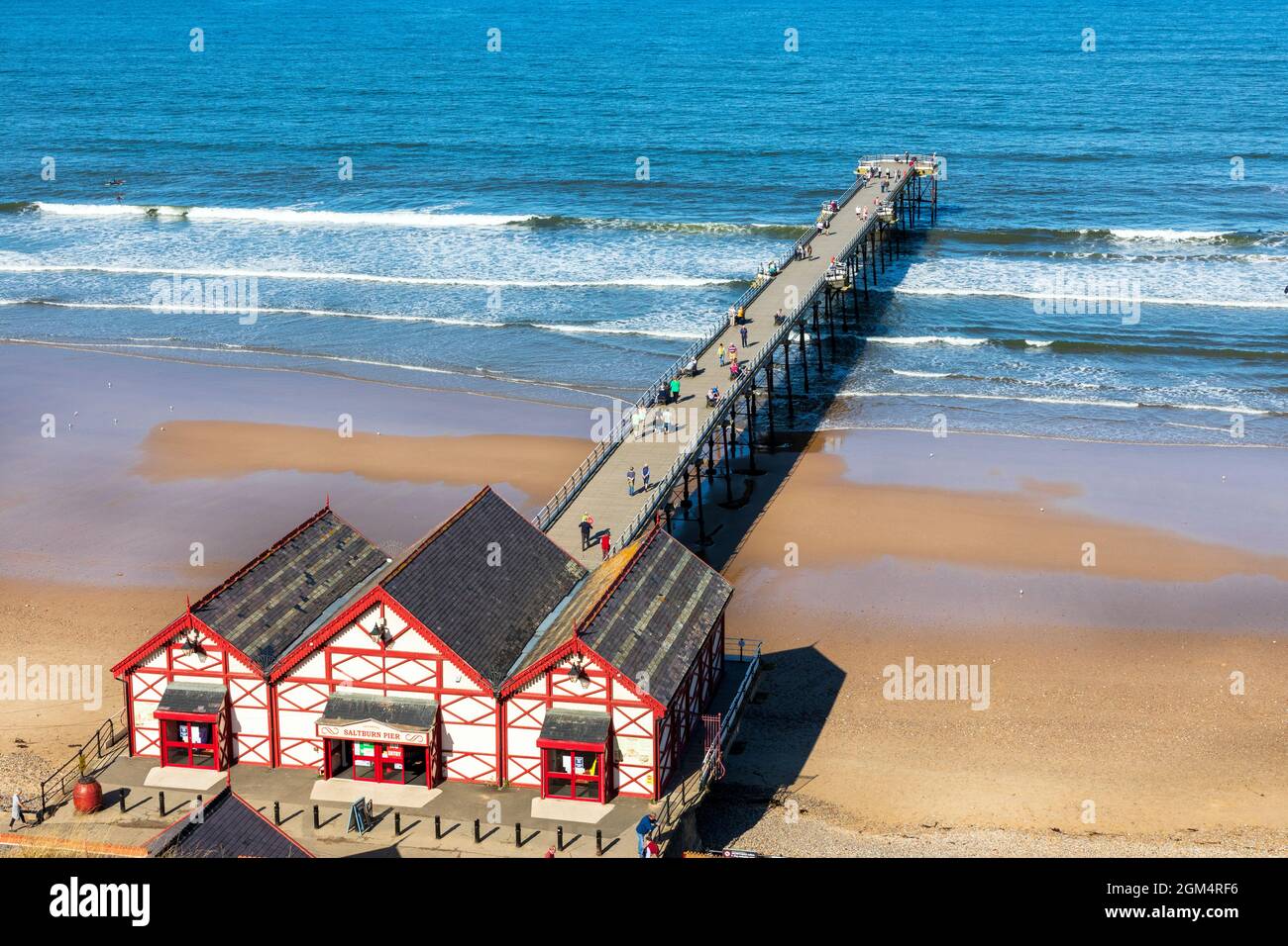 Victorian fishing pier at Saltburn by the Sea, North Yorkshire, the