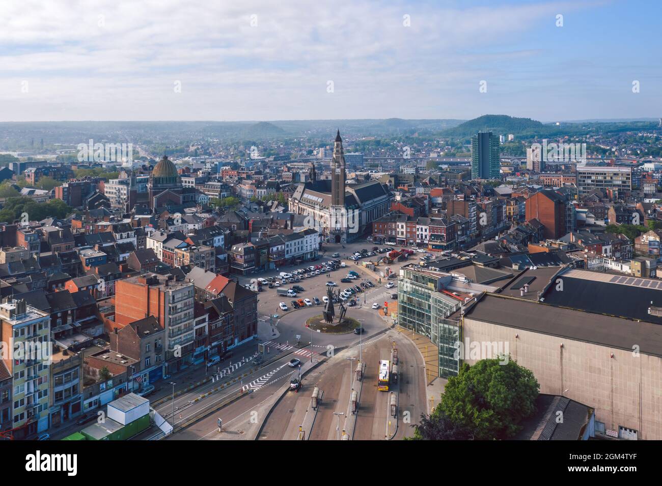 Panoramic view over the Old town of Charleroi, Belgium Stock Photo Alamy