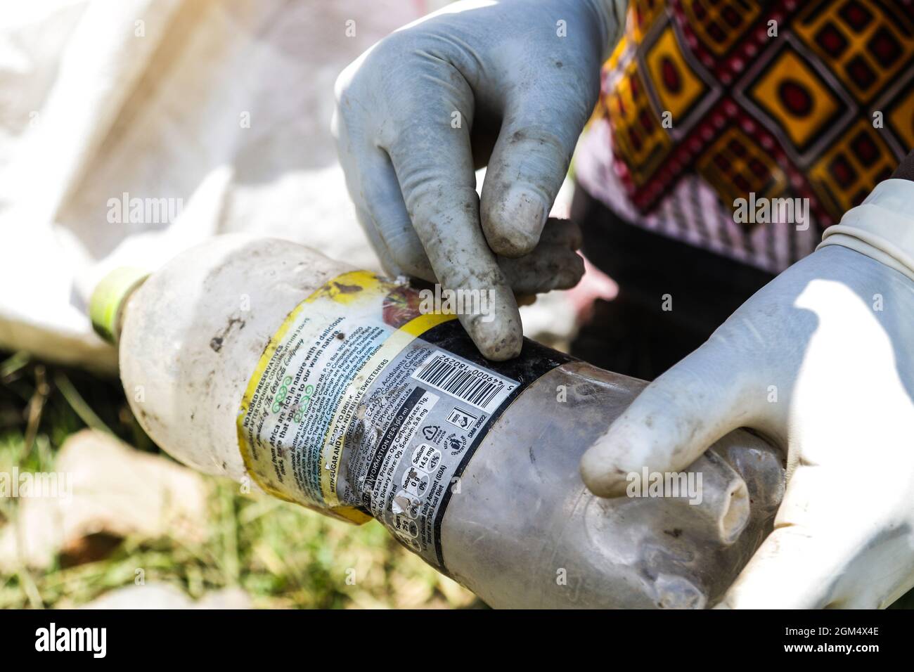 Nakuru, Kenya. 15th Sep, 2021. A member of Nakuru Waste Pickers