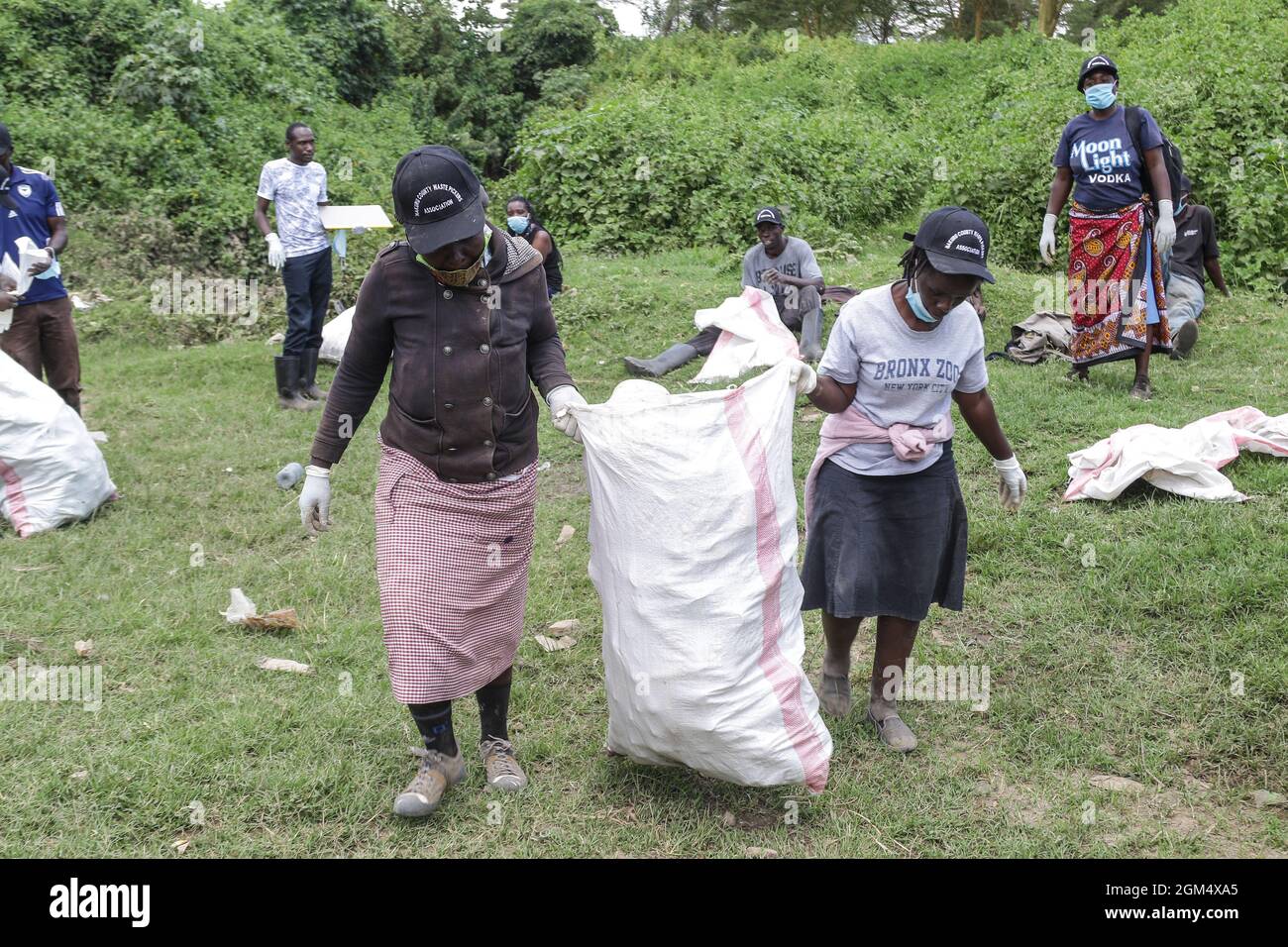 Nakuru, Kenya. 15th Sep, 2021. Members of Nakuru Waste Pickers