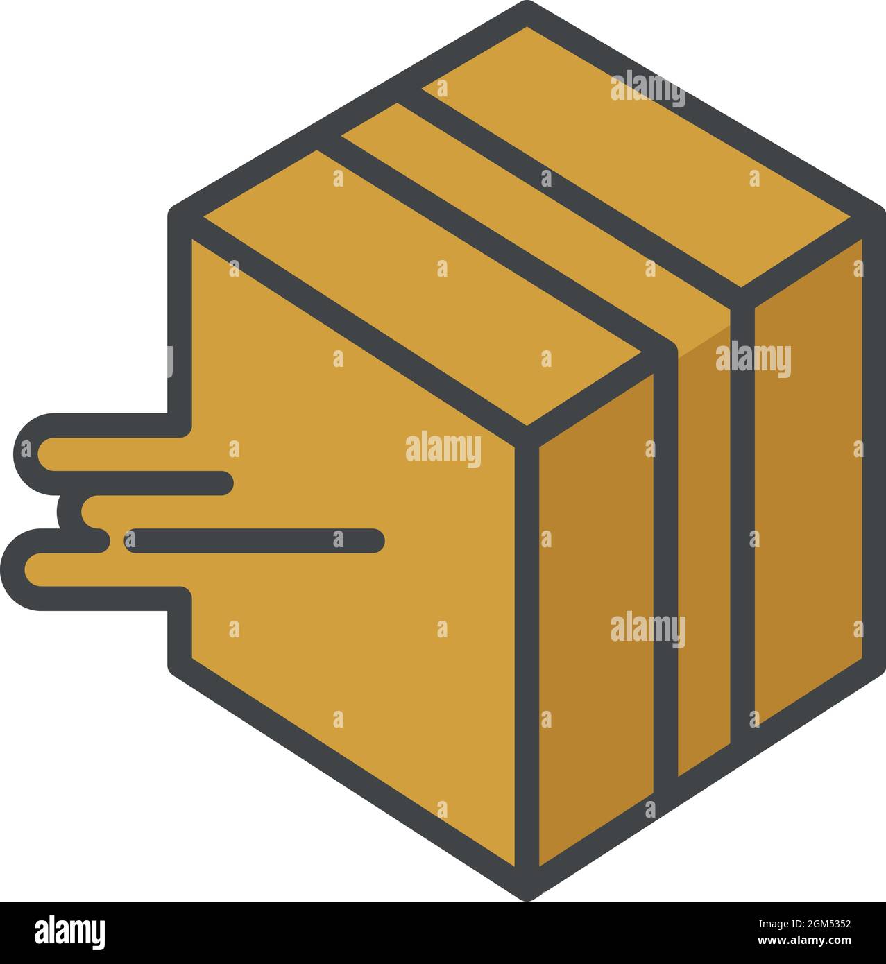 Fast box delivery icon. Outline fast box delivery vector icon color ...
