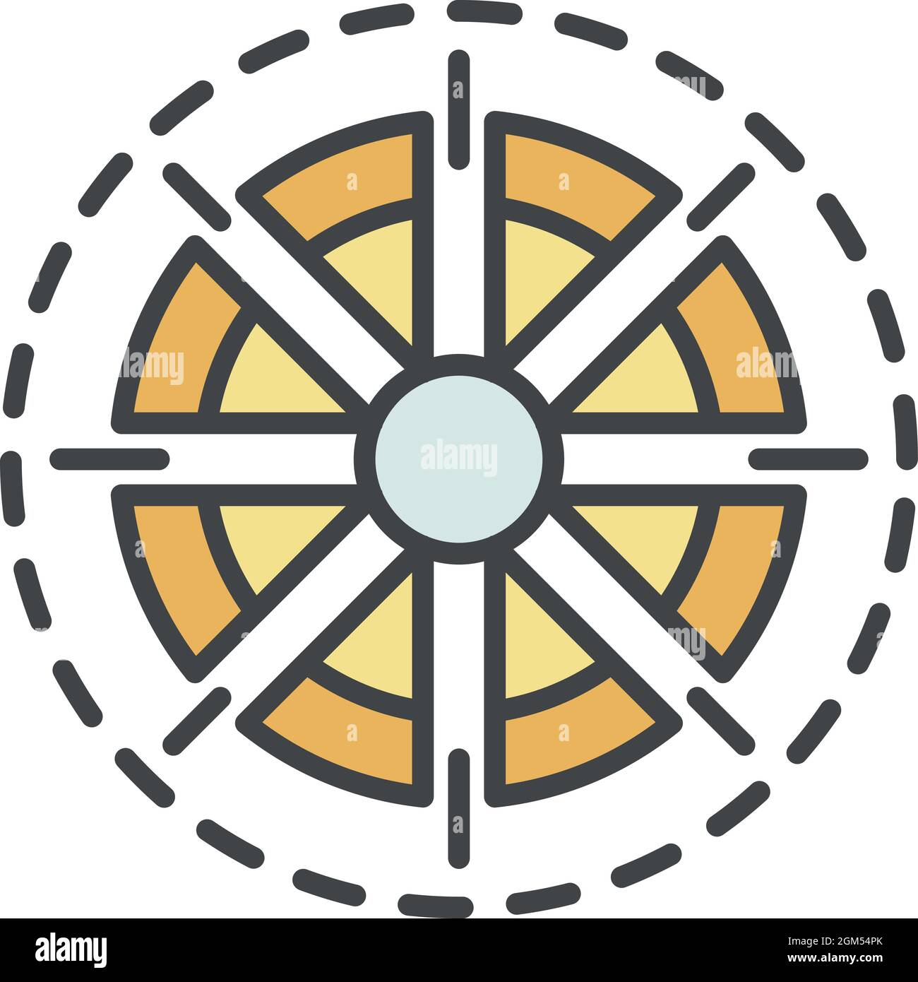 Sun icon. Outline sun vector icon color flat isolated on white Stock ...