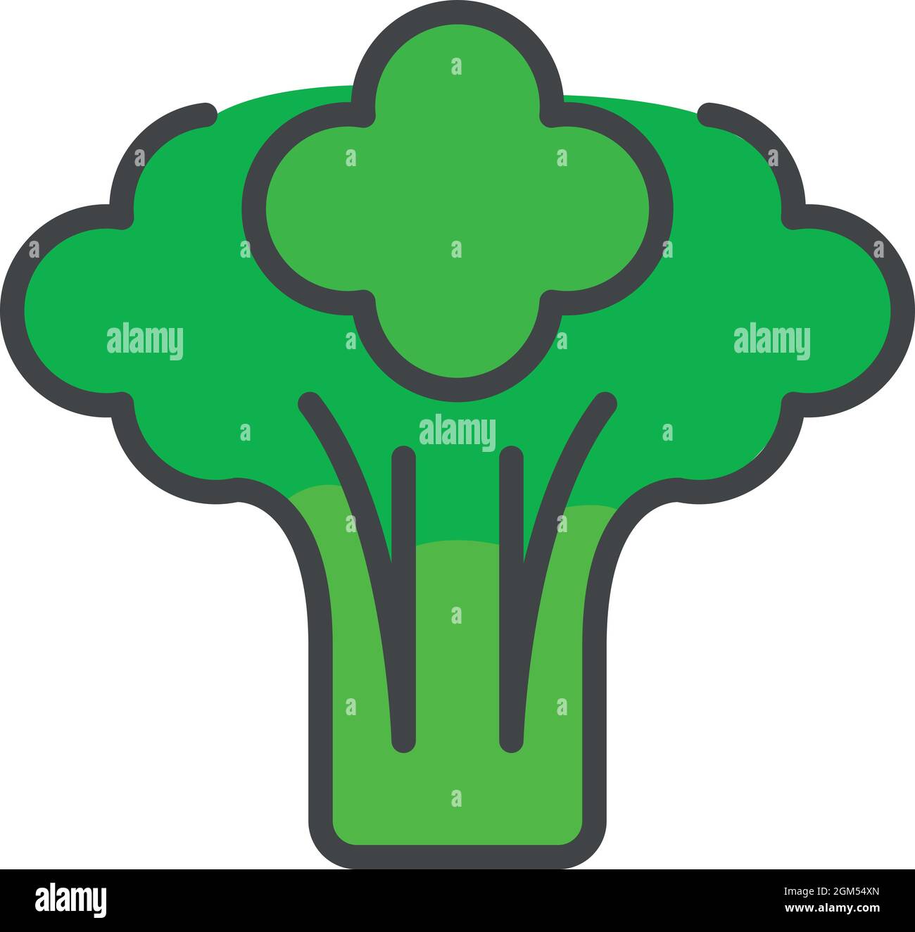 Eco broccoli icon. Outline eco broccoli vector icon color flat isolated ...