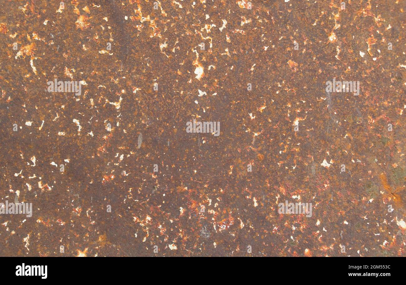 Close up shot of rusty metal surface texture with white points Stock ...
