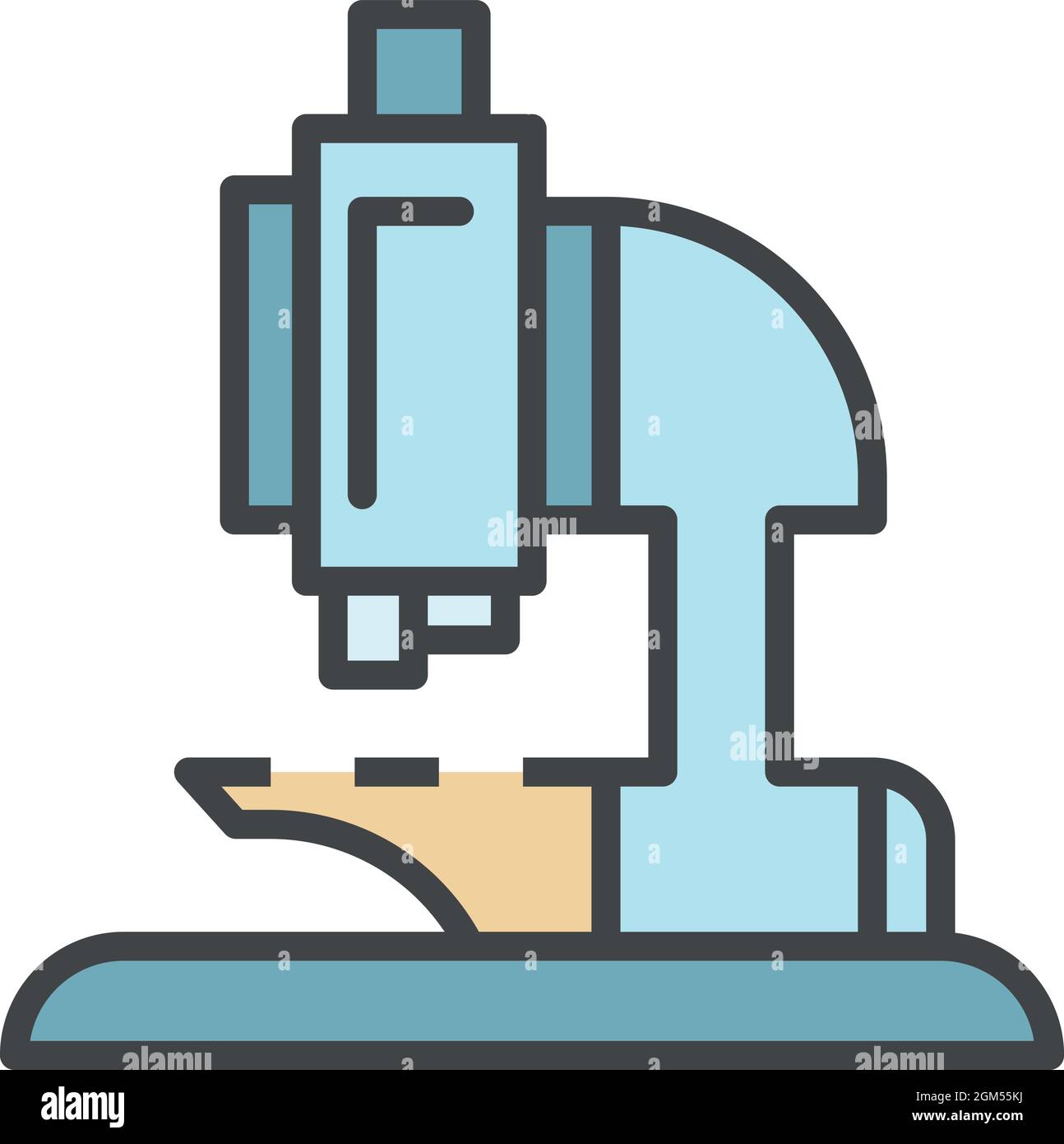 Microscope icon. Outline microscope vector icon color flat isolated on ...