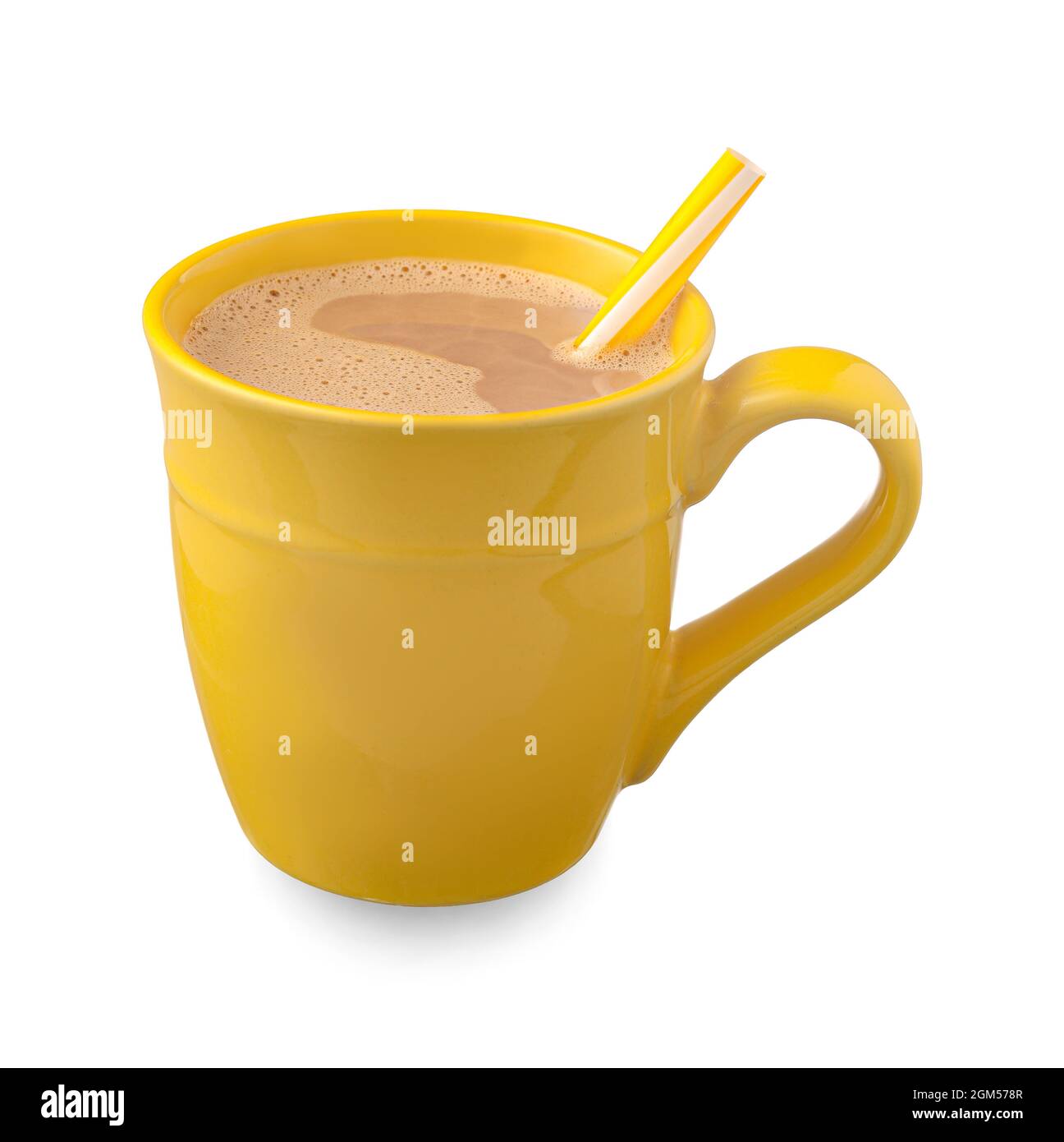 Cup of aromatic cocoa drink on white background Stock Photo Alamy