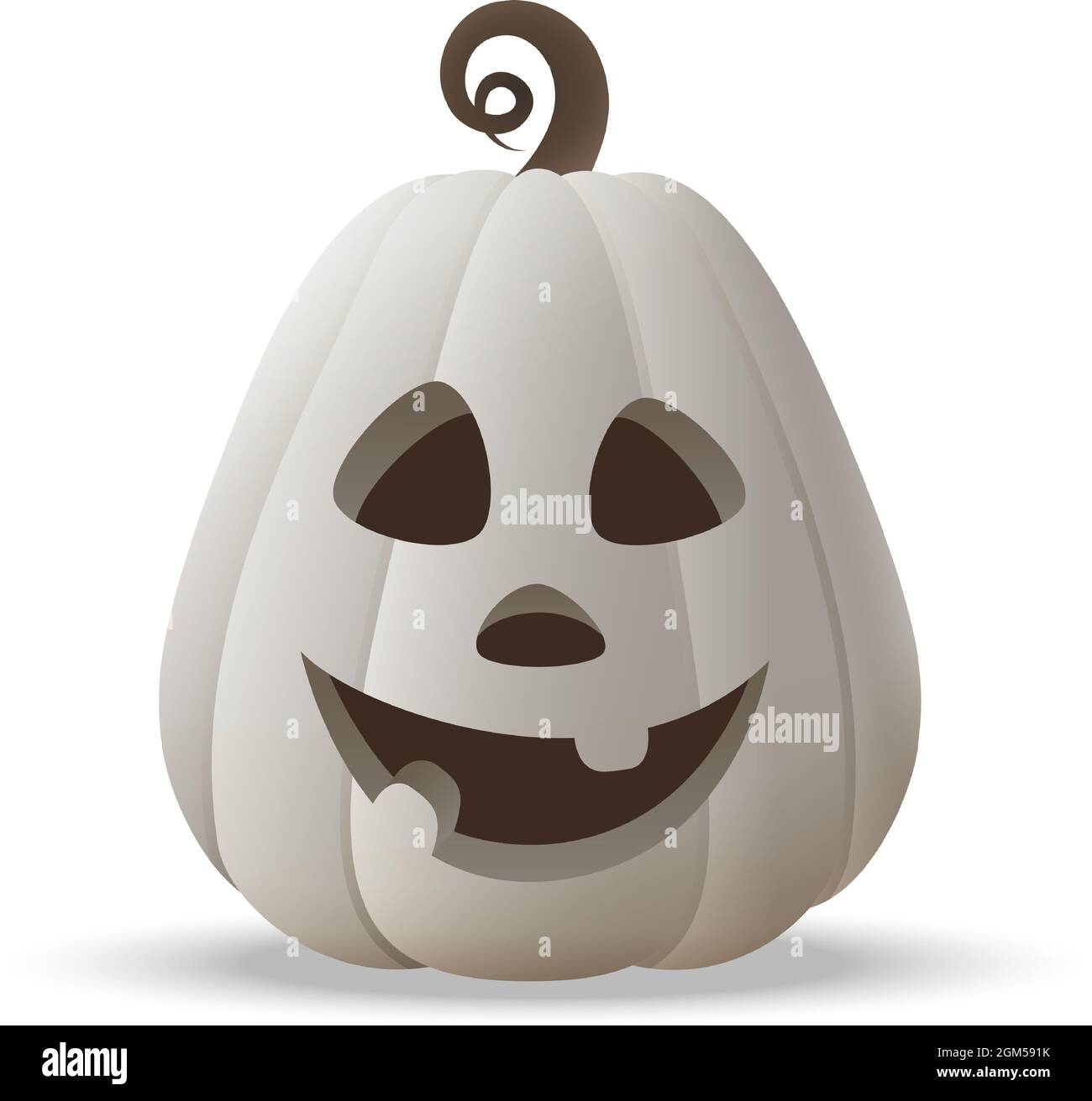 Halloween Jack O Lantern white pumpkin with funny face expression -  isolated on transparent background Stock Vector Image & Art - Alamy