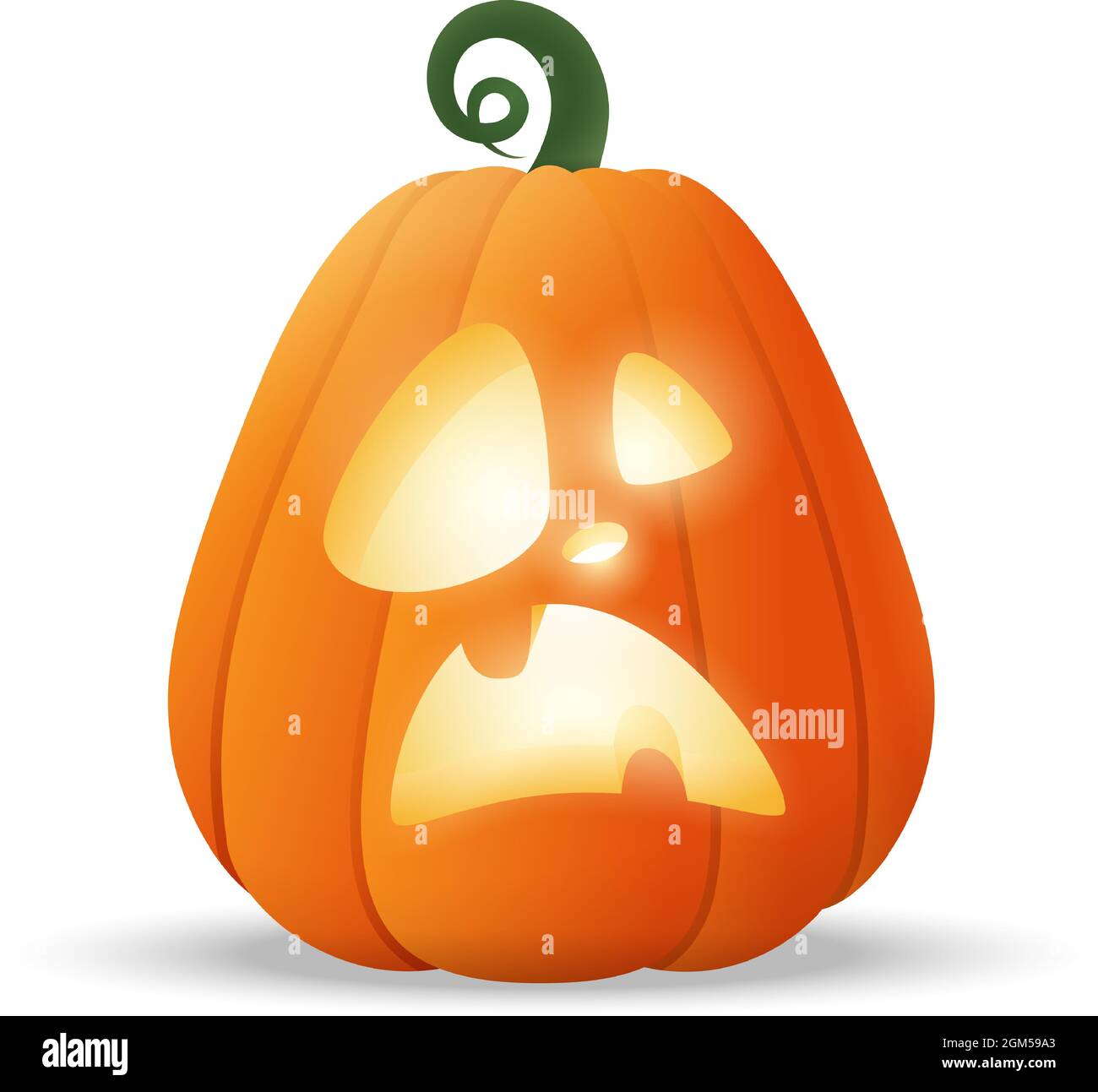 Halloween Jack O Lantern glowing pumpkin with funny face expression ...